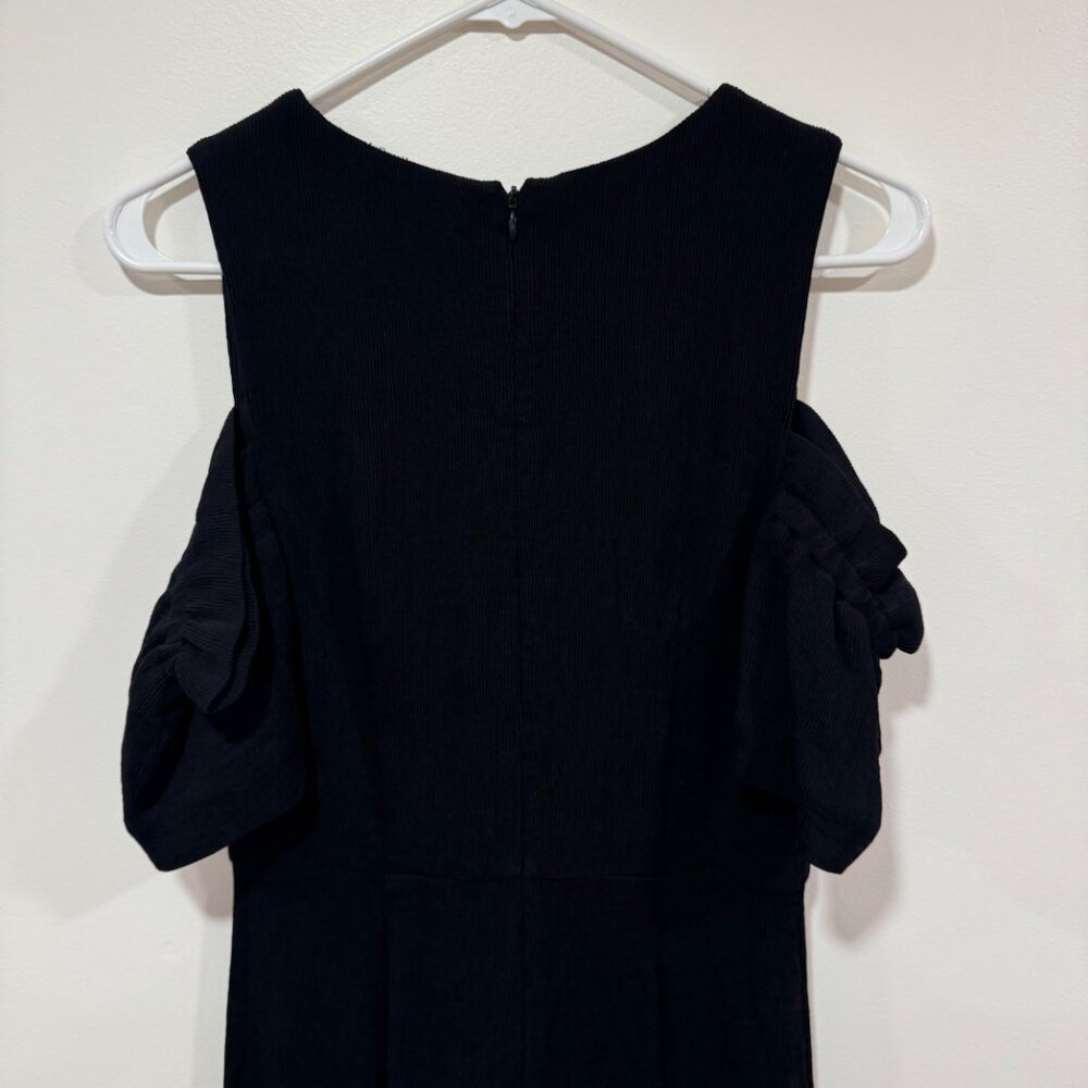 Club Monaco Sabellah Black Ribbed Cold Shoulder Jumpsuit - Picture 5 of 8